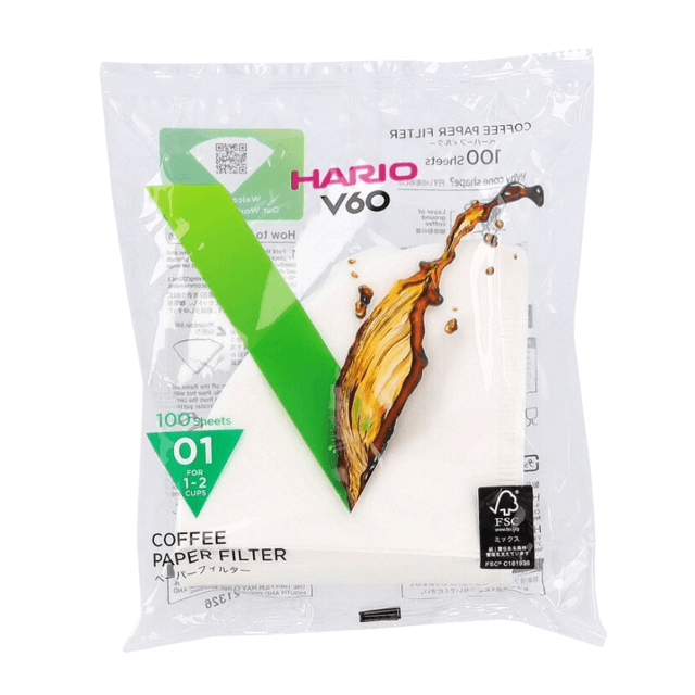 Filtry papierowe do dripa Hario V60-01 - 100 sztuk